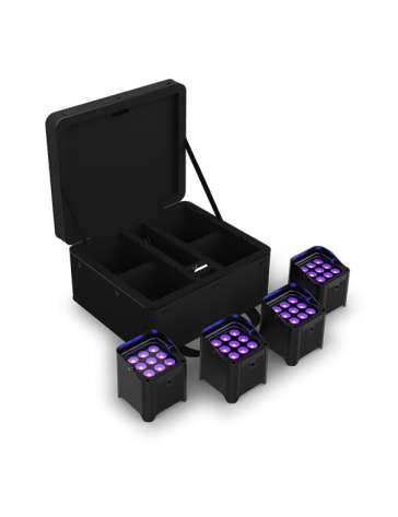 KIT COMPLET DE 4 PROJECTEURS FREEDOMPARH9IPX4 CHAUVET AVEC CHARGEUR